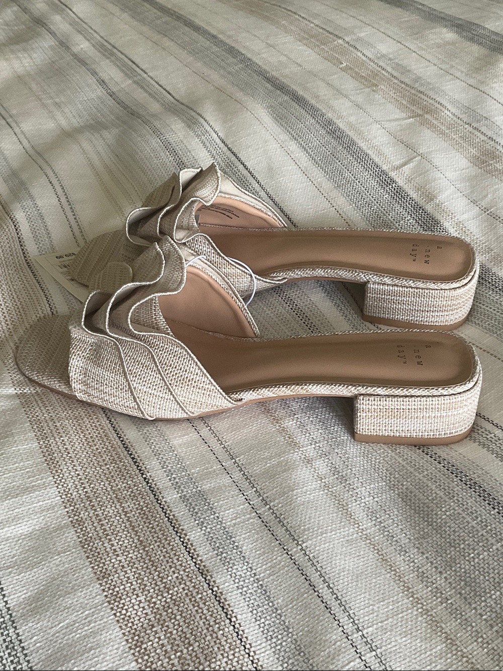 a new day Neutral Beige Ruffle Slide Mules - Picture 2 of 7